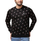 Generic Men's Casual Cotton Printed Round Neck Full Sleeve Sweat T-Shirt (Black)