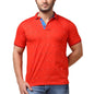 Generic Men's Casual Cotton Printed Polo Neck Half Sleeve T-Shirt (Red)