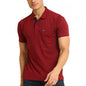 Generic Men's Casual Cotton Printed Polo Neck Half Sleeve T-Shirt (Red)
