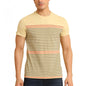 Generic Men's Casual Cotton Printed Round Neck Half Sleeve T-Shirt (Beige)