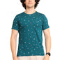 Generic Men's Casual Cotton Printed Round Neck Half Sleeve T-Shirt (Green)
