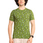 Generic Men's Casual Cotton Printed Round Neck Half Sleeve T-Shirt (Green)