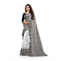 Generic Women's Silk With Mirror Lace Solid Saree With Unstitched Blouse (Grey, 5-5 Mtrs)
