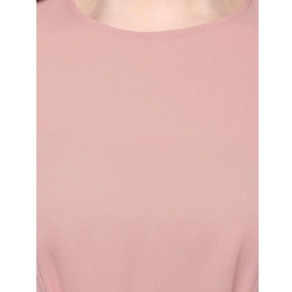 Generic Women's Polyester Solid Long Sleeves Regular Top (Pink)