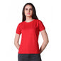 Generic Women's Cotton Blended Solid Round Neck Half Sleeve T-Shirt (Red)
