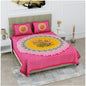 Generic Cotton Printed Queen Size Bedsheet With 2 Pillow Covers (Pink, 90x100 Inch)