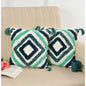 Generic Cotton Tufted Cushion Pillow Cover 16x16 Inch Pack of 2 (Green)