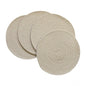 Generic Cotton Dining Table Round Placemat Mats Set of 4 (Beige White)