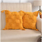 Generic Cotton Tufted Cushion Pillow Cover 16x16 Inch Pack of 2 (Yellow)