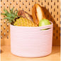 Generic Cotton Round Small Storage Basket 9x7 Inch Pack of 1 (Baby Pink)