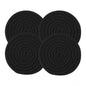Generic Cotton Rope Drink Coasters 4 Pcs Set (Black)