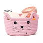 Generic Cotton Small Cat With Face Basket Pack of 1 (Pink)