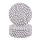 Generic Cotton Rope Drink Coasters 6 Pcs Set (Grey White)