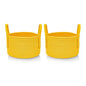 Generic Cotton Round Storage Rope Woven Baskets Pack of 2 (Yellow)