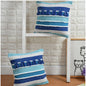 Generic Cotton Handcrafted Pit Loom Cushion Cover 16x16 Inch Pack of 2 (Blue)