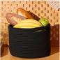 Generic Cotton Round Small Storage Basket 9x7 Inch Pack of 1 (Black)