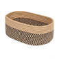 Generic Cotton Oval Storage Rope Woven Baskets Pack of 1 (Beige Black)