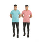 Generic Pack of 2 Men's Casual Cotton Solid Short Sleeve Tshirts (Multicolor)