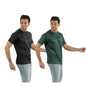 Generic Pack of 2 Men's Casual Polyester Blend Solid Short Sleeve Tshirts (Multicolor)