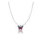 Generic Women's Stainless Steel Colorful Butterfly Pendent Dailywear chain (Silver Plated)
