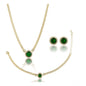 Generic Women's Stainless Steel Green Color Golden Chain Western Combo Jewelry (Gold Plated)