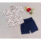 Boy's Cotton Blend Printed Short Sleeve Shirt and Shorts Set (MultiColor)