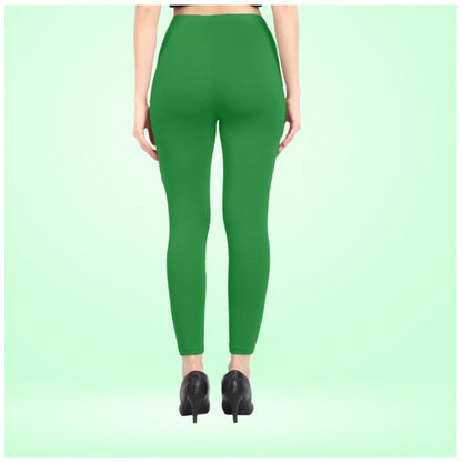Generic Women's Cotton Blended Solid Ankle legging (Green)