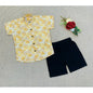 Generic Boy's Cotton Blend Printed Short Sleeve Shirt and Shorts Set (MultiColor)
