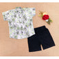 Boy's Cotton Blend Printed Short Sleeve Shirt and Shorts Set (MultiColor)