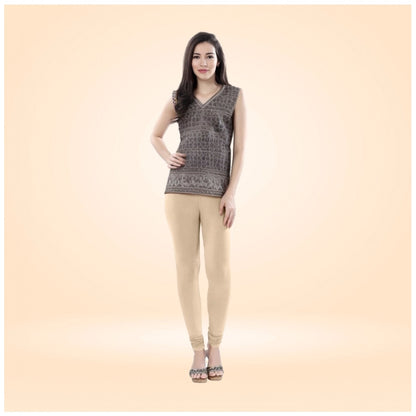 Generic Women's Cotton Blended Solid Churidar leggings (Skin)
