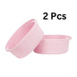 Generic Cotton 2 Pcs Oval Basket  Storage Basket For Clothes (Pink)