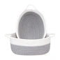 Generic Cotton Grey White 2 Pcs Storage Basket For Clothes (Grey)