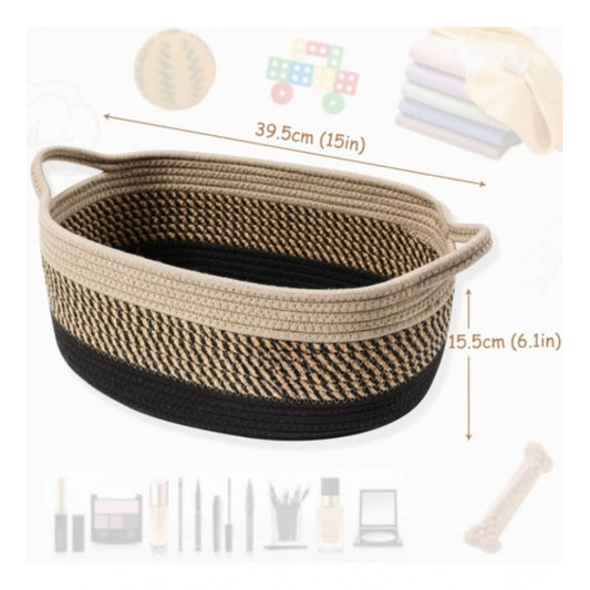 Generic Cotton Baby Basket Pack of 1 Storage Basket For Clothes (Brown)