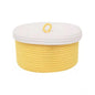 Generic Cotton Box White Lid Inch Pack of 1 Storage Basket For Clothes (Yellow)