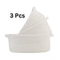 Generic Cotton Oval Basket Pack of 3 Storage Basket For Clothes (White)