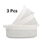 Generic Cotton Zigzag Oval Basket Pack of 3 Storage Basket For Clothes (White)