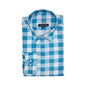 Generic Men's Cotton Lycra Full Sleeve Checked Casual Shirt (Blue White)