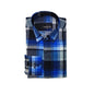 Generic Men's Cotton Lycra Full Sleeve Checked Casual Shirt (Blue)
