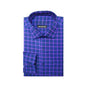 Generic Men's Cotton Lycra Full Sleeve Checked Casual Shirt (Blue Purple)
