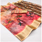 Generic Women's Cotton Silk Printed Saree With Unstitched Blouse 5.5Mtr (Multicolor)