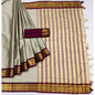 Generic Women's Cotton Silk Solid Saree With Unstitched Blouse 5.5Mtr (Beige)
