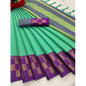 Generic Women's Cotton Silk Printed Saree With Unstitched Blouse 5.5Mtr (Green)