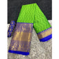 Generic Women's Cotton Silk Printed Saree With Unstitched Blouse 5.5Mtr (D Green)