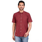 Generic Men's Casual Cotton Half Sleeve Solid Shirt (Maroon)