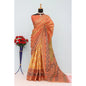 Generic Women's Mysore Silk  Digital Print Saree With Unstitched Blouse 5.5Mtr (Orange)