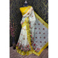 Generic Women's Cotton Linen Woven Design Saree With Unstitched Blouse 5.5Mtr (Yellow)