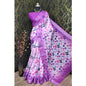 Generic Women's Cotton Linen Woven Design Saree With Unstitched Blouse 5.5Mtr (Purple)