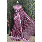 Generic Women's Cotton Linen Woven Design Saree With Unstitched Blouse 5.5Mtr (Maroon)