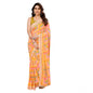 Generic Women's Small Lace Georgette Printed Ready-to-Wear Saree With Unstitched Blouse 5.5 Mtr (Yellow)