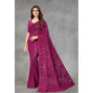 Generic Women's Georgette Embellished Sequnece Bollywood Saree With Unstitched Blouse 5.5Mtr (Purple)